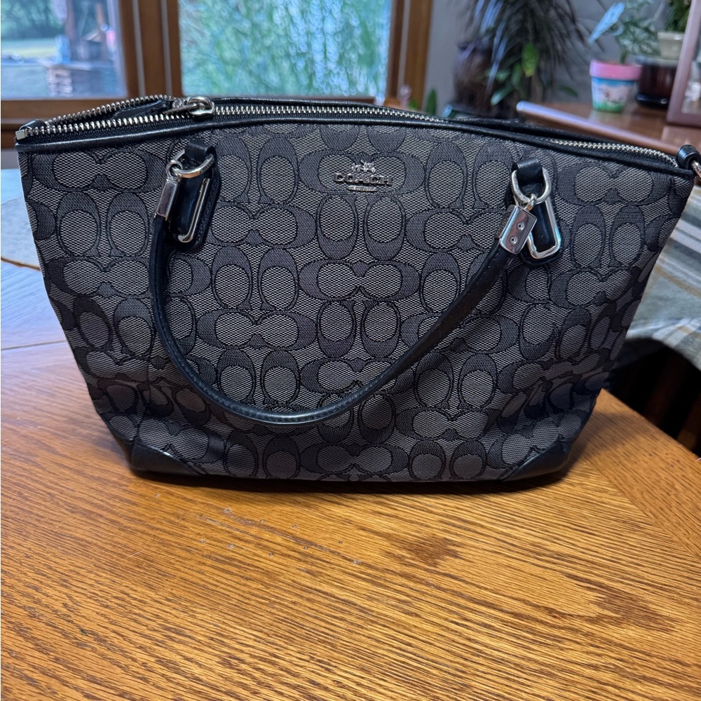 Coach Dark Gray Signature Shoulder Bag